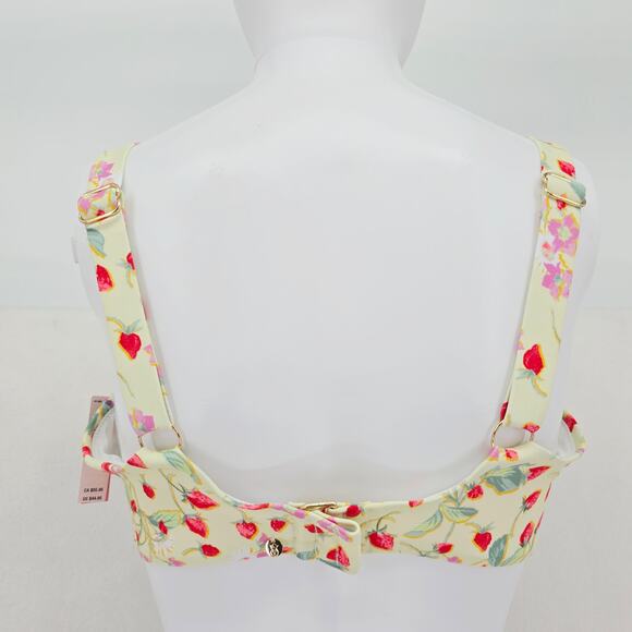 Victoria's Secret Swim Strawberry Essential Bikini Top Yellow 36DDD New - Picture 2 of 5